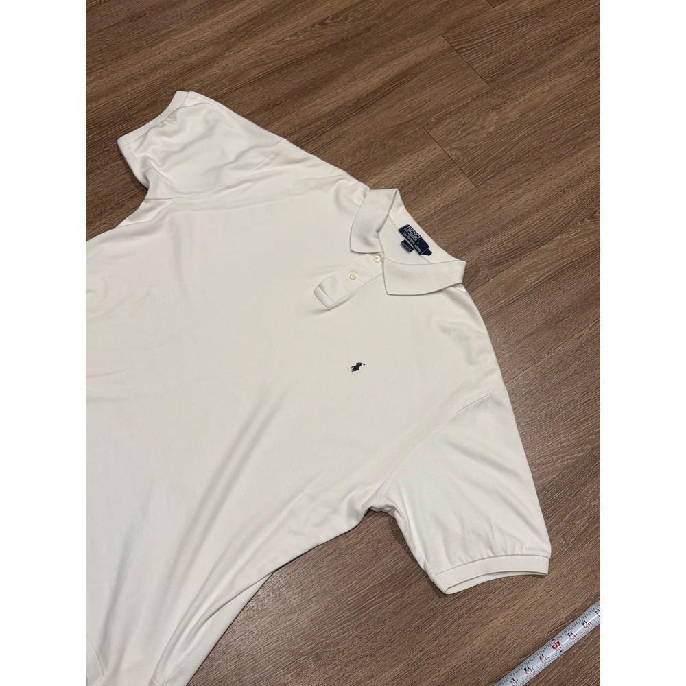 Polo Ralph Lauren Mens XL White Short Sleeve Cotton Pique Polo Shirt Blue Pony
